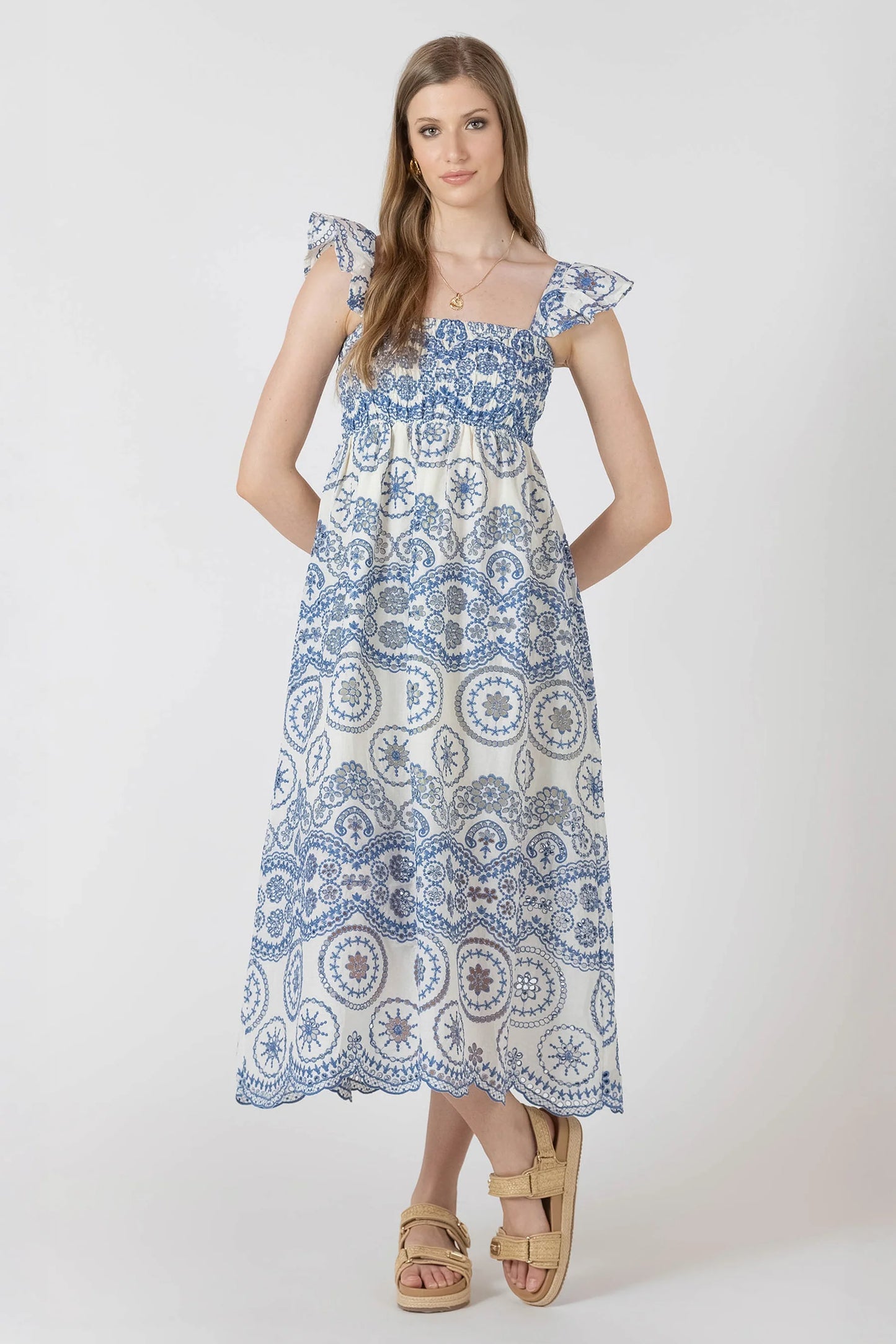 THE SABINE CUTOUT EMBROIDERED DRESS