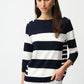 STRIPED BOAT NECK PULLOVER