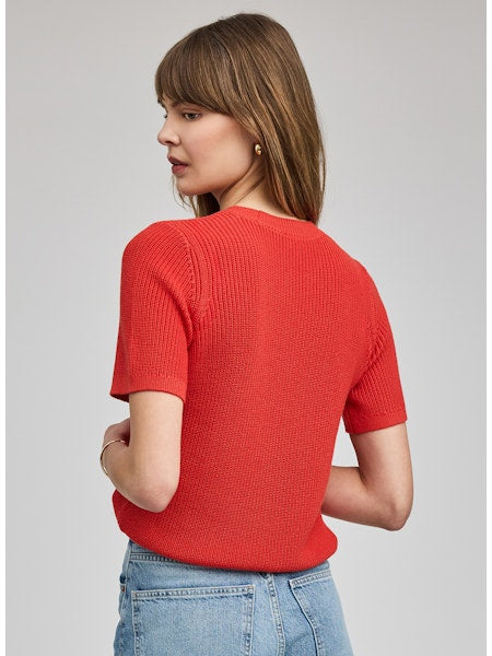 FAYE SHORT SLEEVE CREW NECK SWEATER