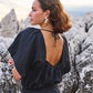 CORIE BACK DETAIL LINEN BLOUSE