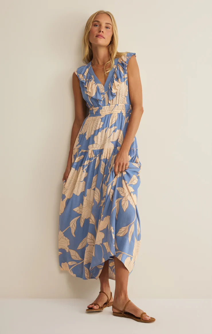 MALENE BLOOM FLORAL MAXI DRESS