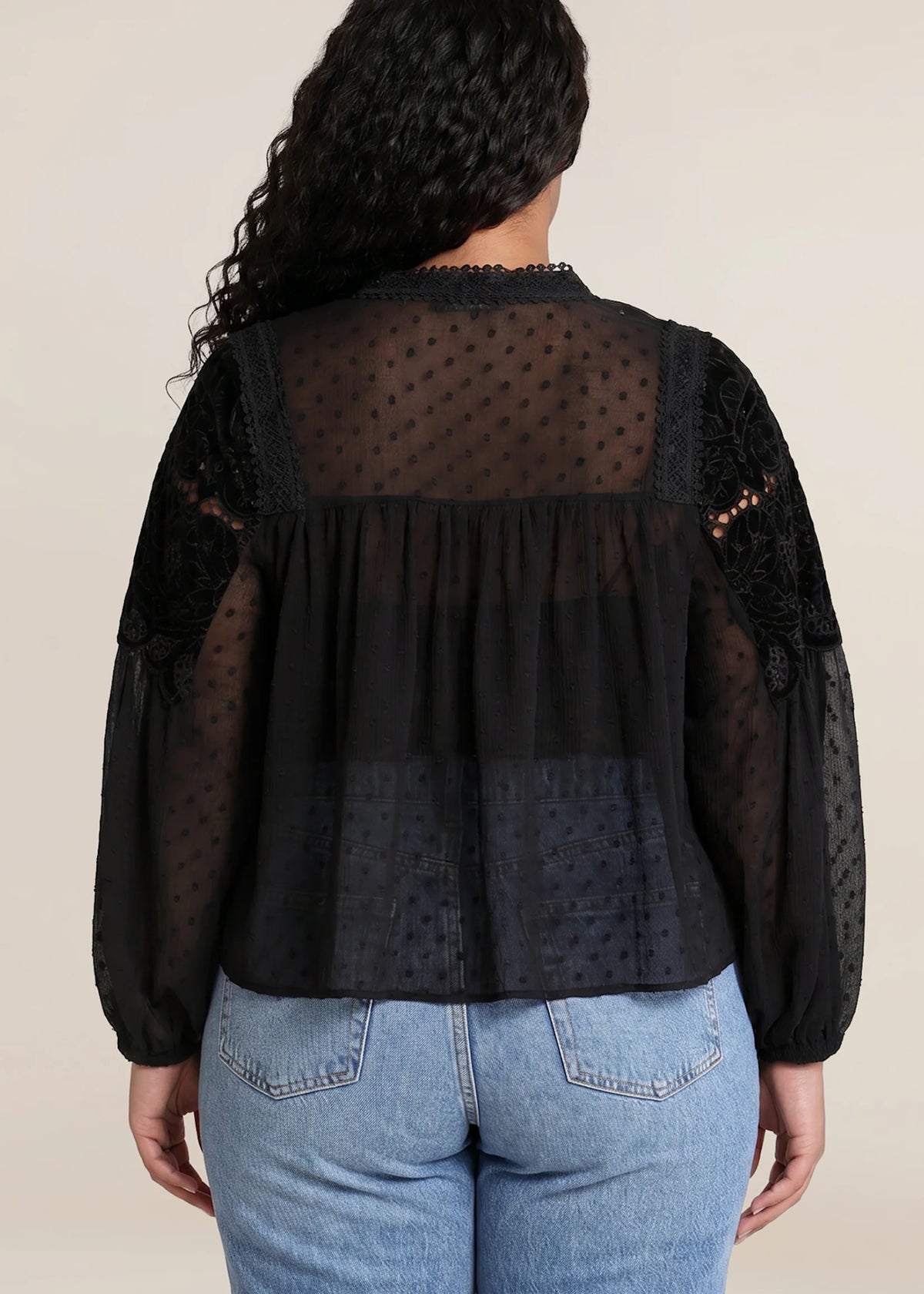 THE DARI SHEER LACE BLOUSE