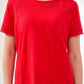 SHORT SLEEVE TOP WITH DOTTED LACE DETAIL