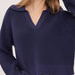 XANDER V NECK COLLARED SWEATER