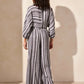 STRIPED FLOWY WIDE LEG PANTS 5753O