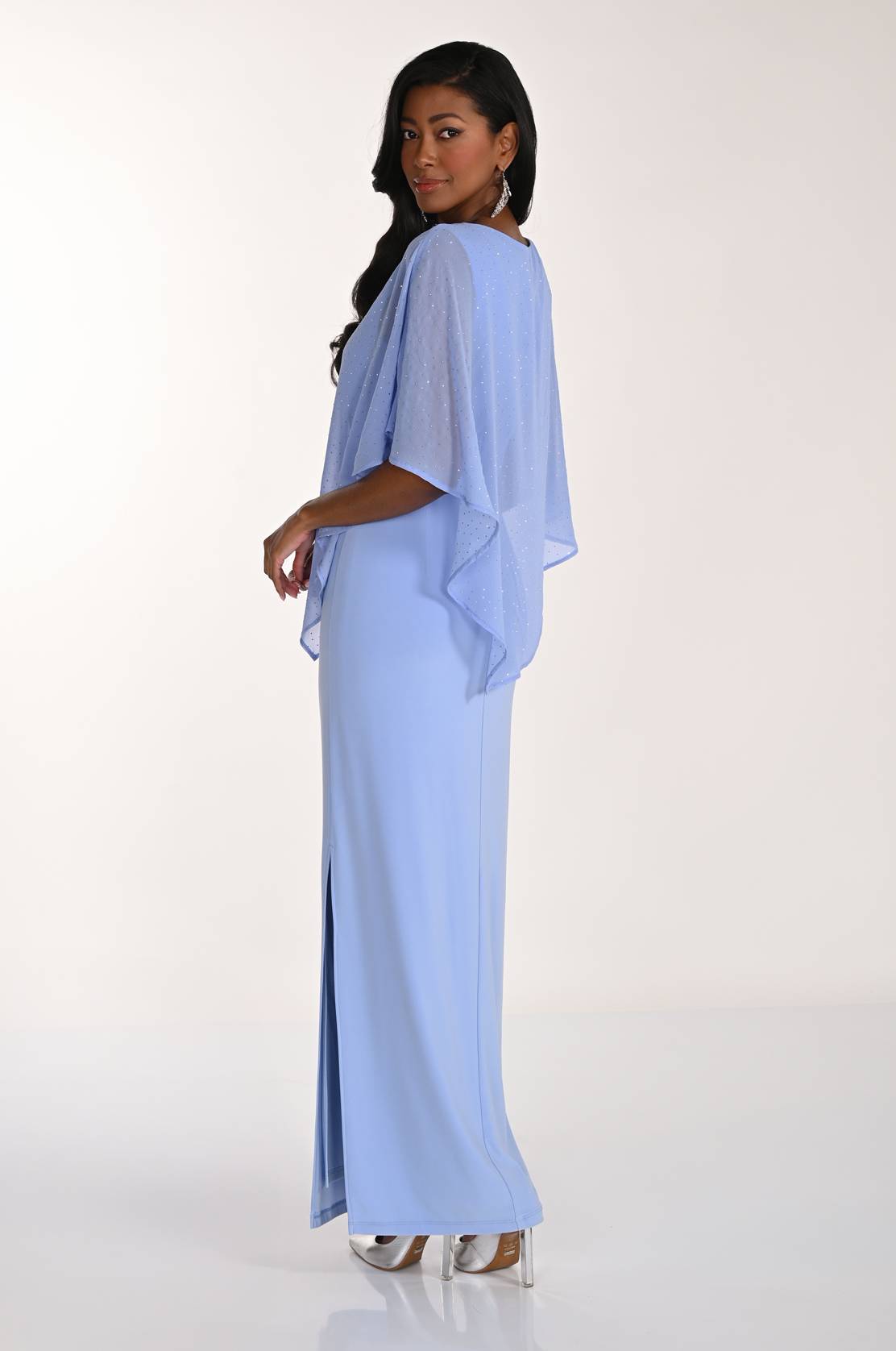 LONG GOWN WITH SPARKLE OVERLAY 268193