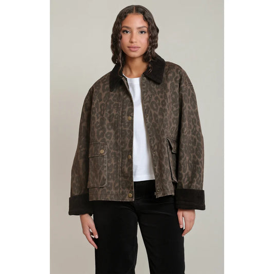 THE LANETTE LEOPARD DENIM JACKET