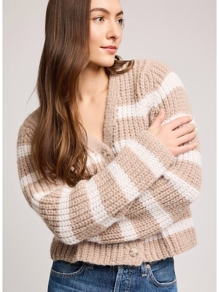 MELANIE STRIPED CARDI