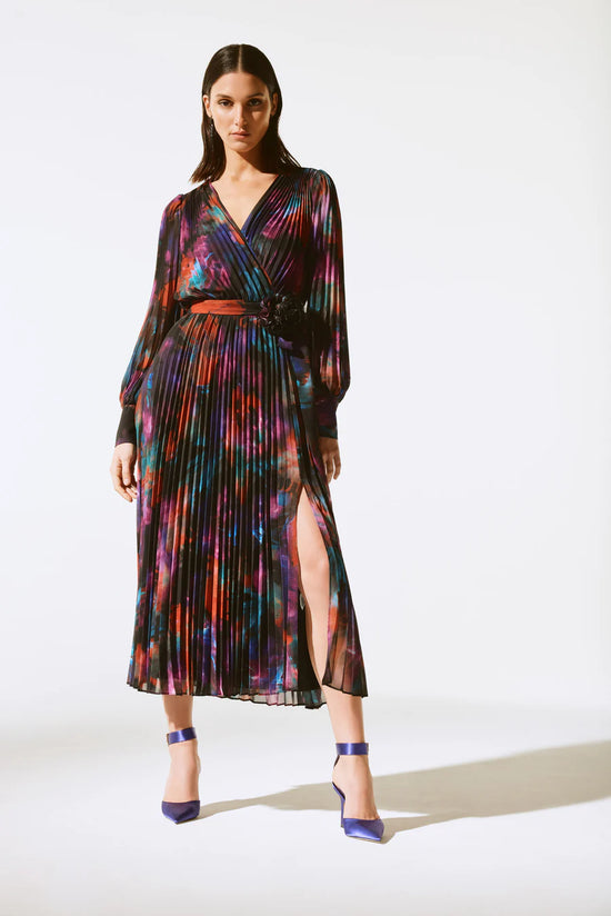 ABSTRACT L/S MIDI DRESS 243770X