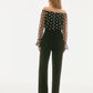 DOT MESH DOT CREPE JUMPSUIT 251708