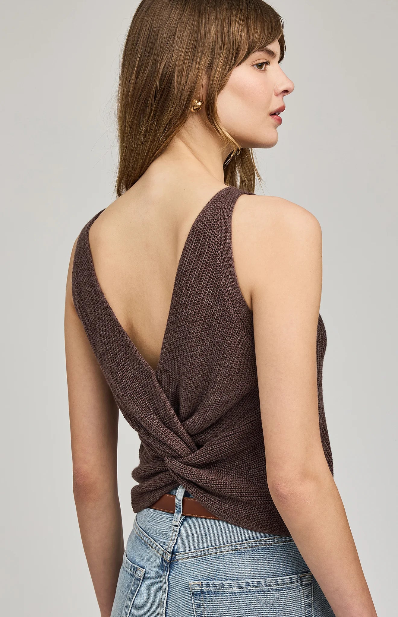 KELSIE KNIT HI NECK TANK