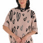 MOCK NECK SHORT SLEEVE HEART SWEATER