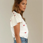 COLETTE PUFF SLEEVE HEART SHIRT