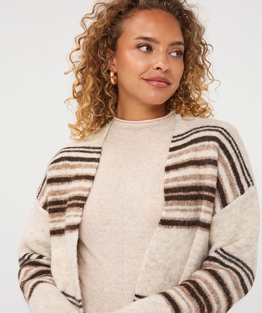 ANDREA HORIZONTAL STRIPE CARDI