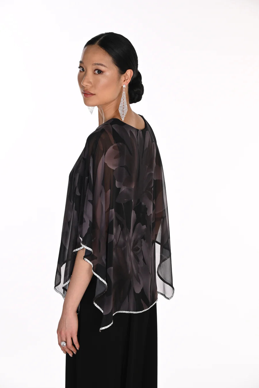 OVERLAY TOP WITH SPARKLE TRIM AND PATTERN 269149