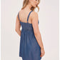 LUCIANA DENUM BUTTON FRONT DRESS