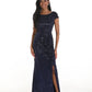 LONG SEQUIN SHORT SLEEVE GOWN 259188