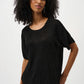 METALLIC KNITTED TSHIRT W/RHINESTONES