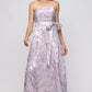 THE CYNTHIA STRAPLESS JACQUARD DRESS