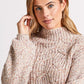 TRIBAL FUNNEL NECK OVERSIZE SWEATER 5583O