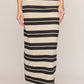 GAIL STRIPED JERSEY MIDI SKIRT