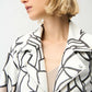 COLLARED ABSTRACT HIP LENGTH BLAZER