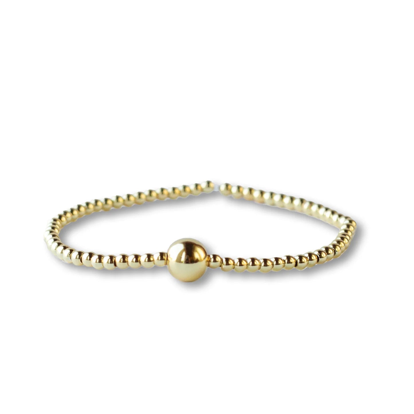 LENNY & EVA 3MM SMOOTH GOLD WITH BALL STRETCH BRACELT
