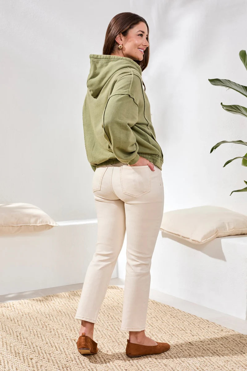 PUFF SLEEVE ZIP UO HODIE W/SPECIAL WASH