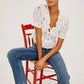 FONTAINE  WILDFLOWER EMROIDERED TOP