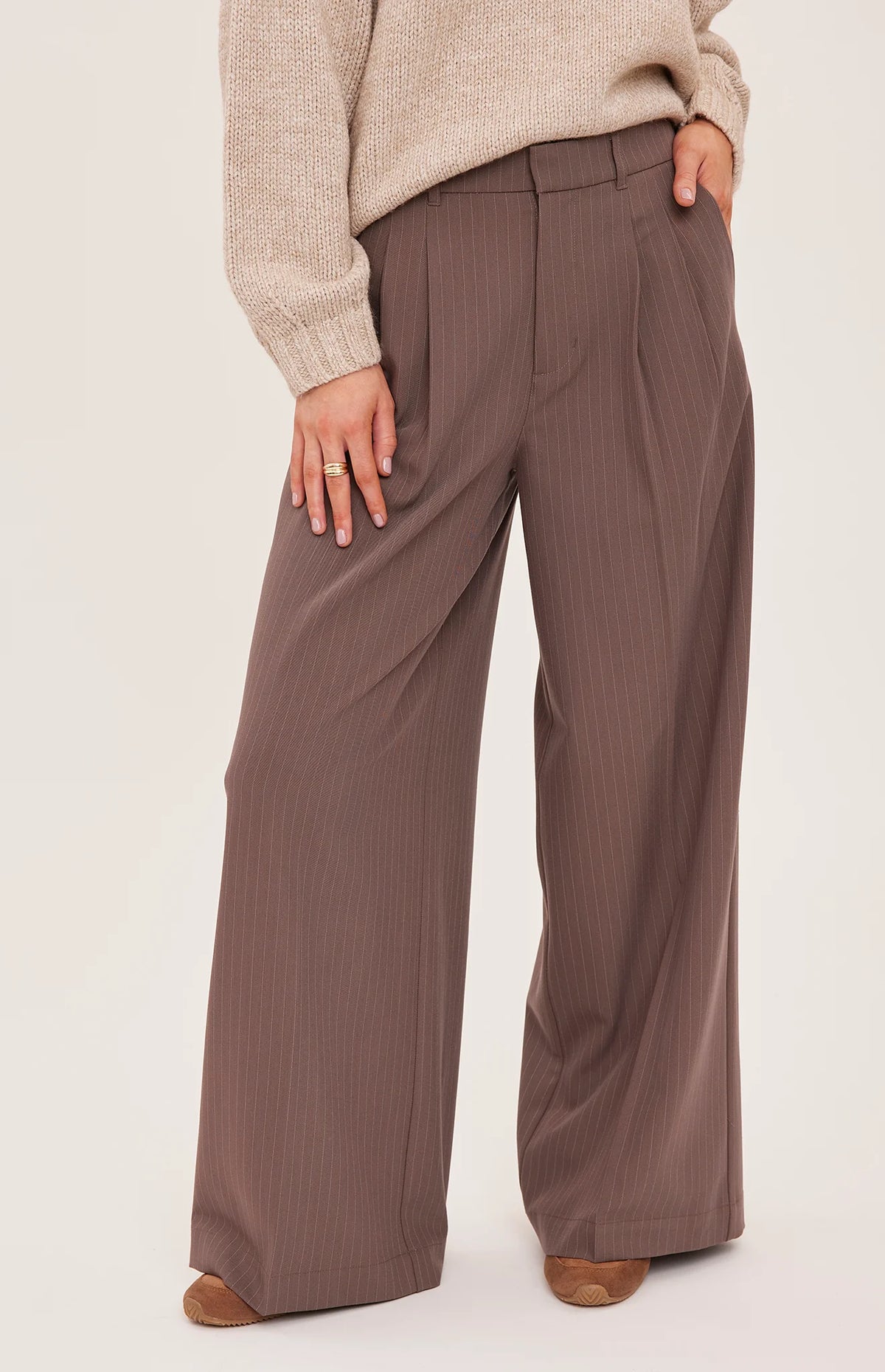 COLLINS PINSTRIPE WIDE LEG PANT