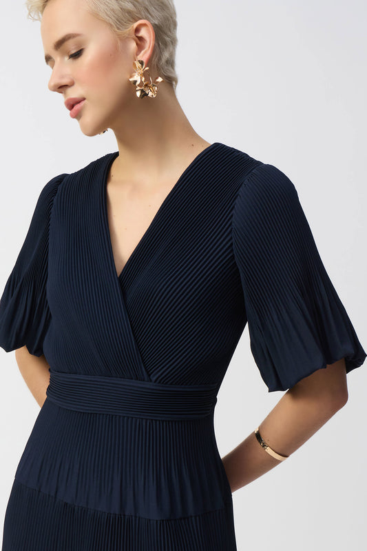 PLEATED FIT AND FLARE DRESS 251905