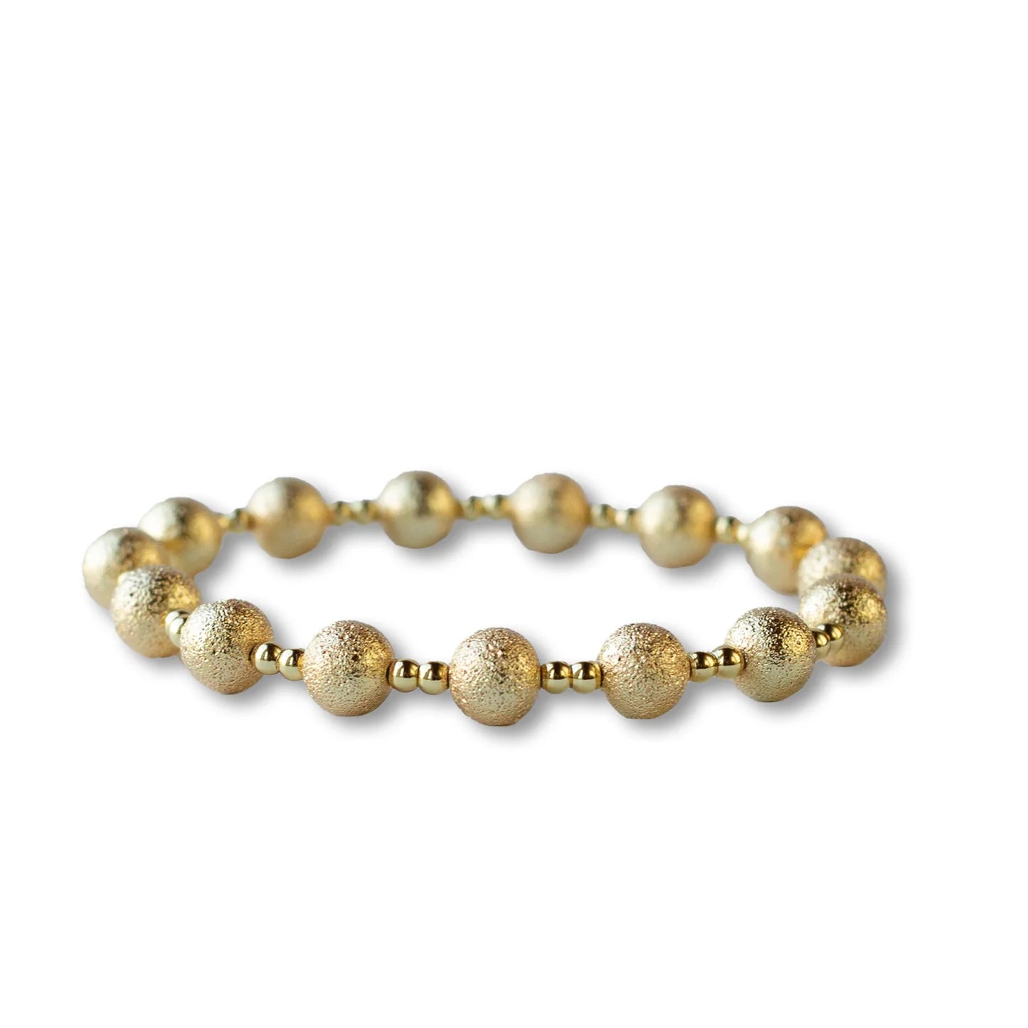 LENNY & EVA 8MM MIXED GOLD STRETCH BRACELET