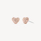 HILLBERG AND BERK 10MM SPARKLE HEART STUDS