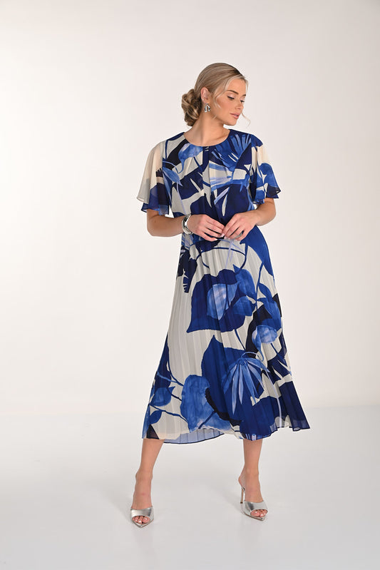 FLORAL WOVEN DRESS WITH PLEATED SKIRT 268220