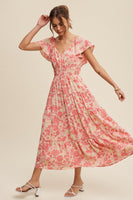 MAE FLORAL V NECK MAXI DRESS LD1326