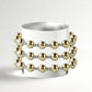 LENNY & EVA 8MM SMOOTH W/TEXTURED SILVER STRETCH BRACELET
