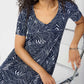 ABSTRACT PRINT PUFF SLEEVE ALINE DRESS 241293