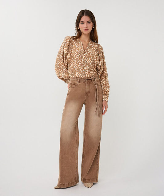 THE HARTLEY  COLORED WIDE LEG BELTED JEAN