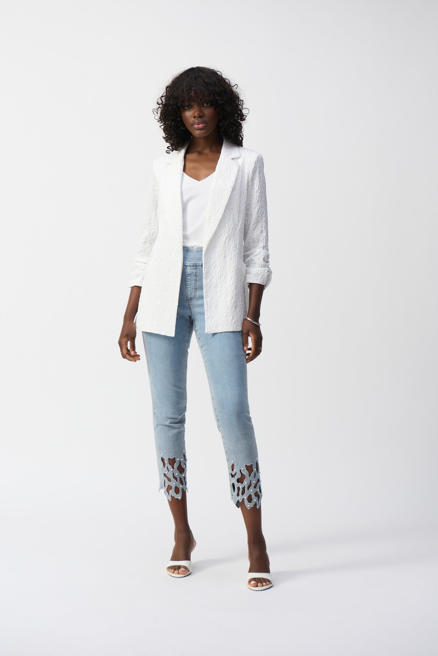 WOVEN JACQUARD BOXY BLAZER 242034