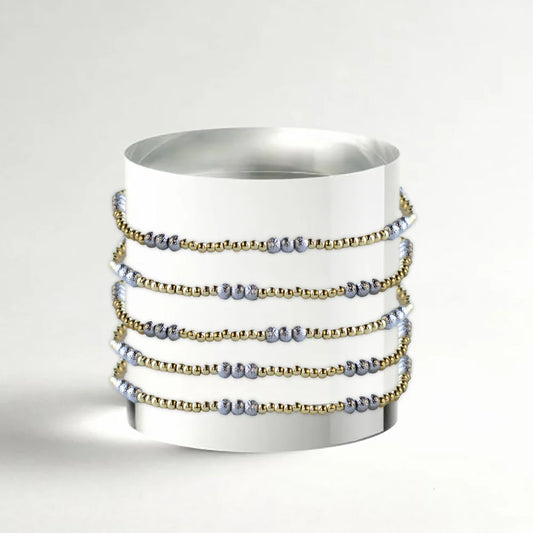 LENNY & EVA MIXED METAL TRIO STRETCH BRACELET