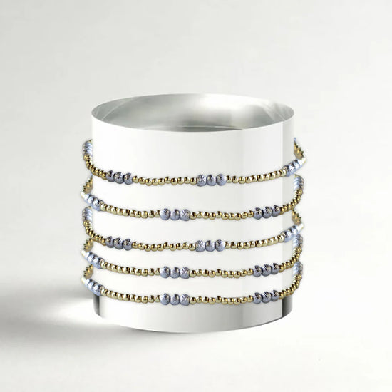 LENNY & EVA MIXED METAL TRIO STRETCH BRACELET