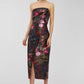 AMELIE TEA LENGTH STRAPLESS DRESS