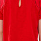 SHORT SLEEVE TOP WITH DOTTED LACE DETAIL