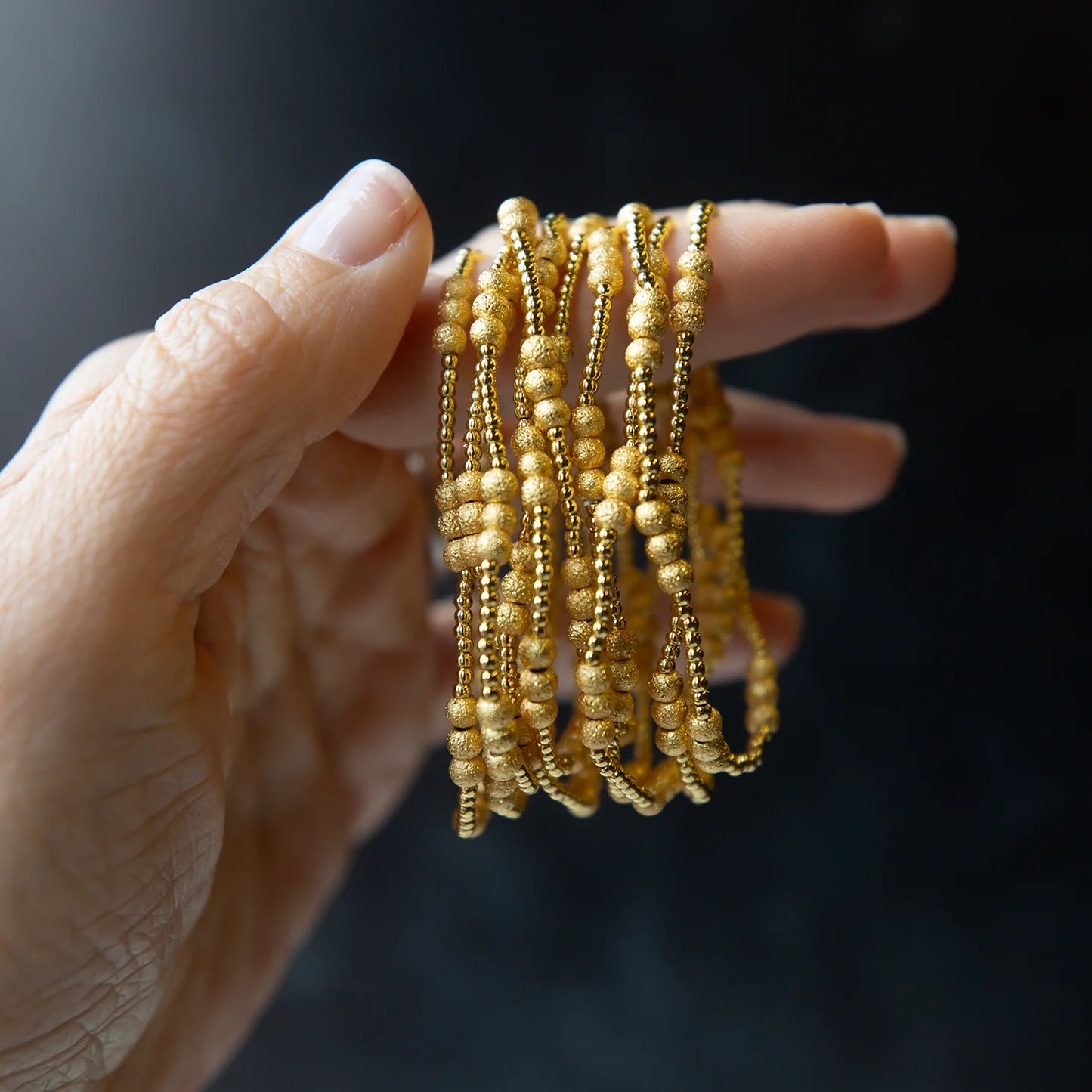 LENNY & EVA MIXED GOLD TRIO STRETCH BRACELET