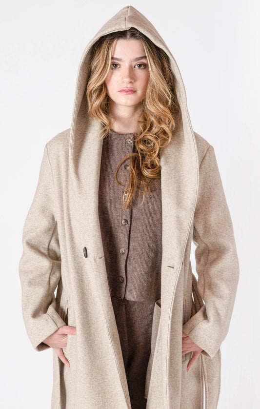 THE ROMY BELTED HOODED COAT