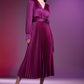 SATIN PLEATED MIDI DRESS 243771
