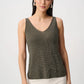 Metallic Knitted Camisole with Rhinestones 252915