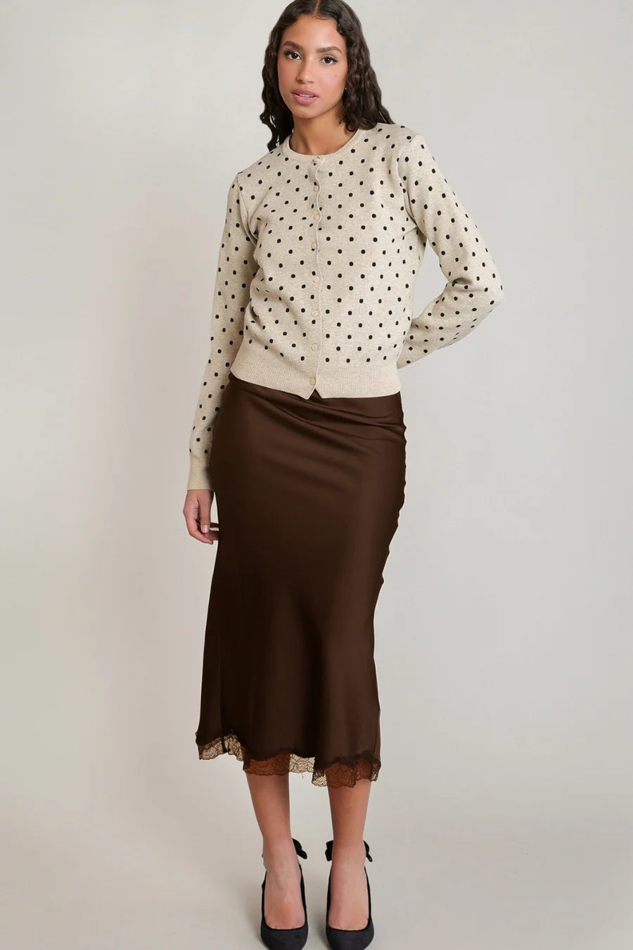 THE CATLIN SATIN LACE SKIRT
