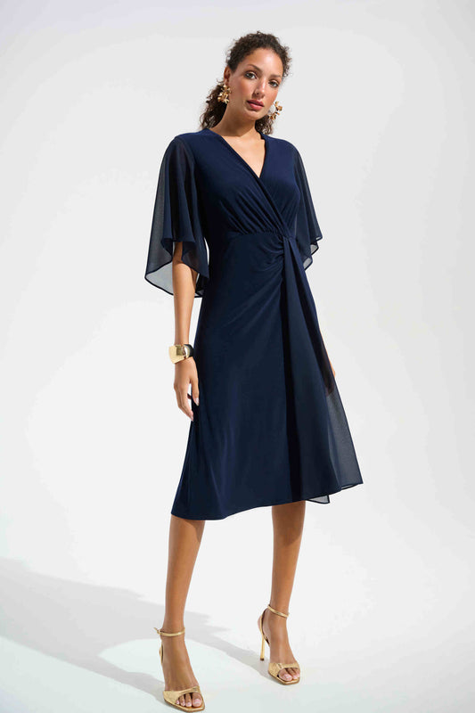 SILKY KNIT FIT AND FLARE DRESS