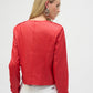 FOILED FAUX SUEDE BOXY JACKET 252918